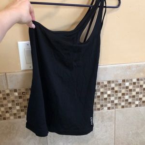 Black Lorna Jane one shoulder top